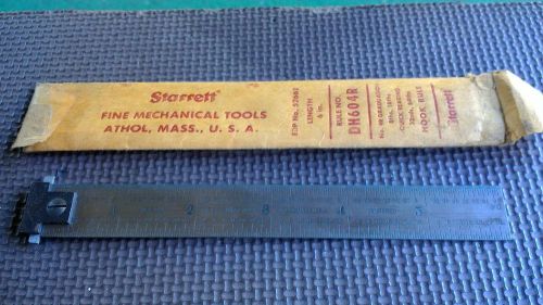 Starrett dh604r 6&#034; hook rule nib vintage nos 4r graduation steel ruler drafting for sale