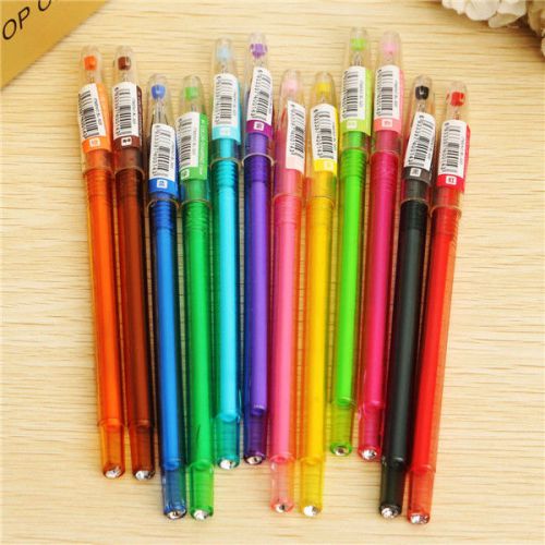 New 12pcs Color Gel Pens Set Colored Ink Pen Cute Imperial Crown Stationery
