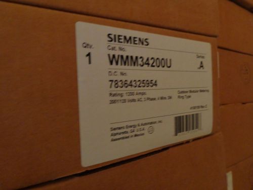 New in box siemens 1200a rated 200a/position meterstack cat# wmm34200u  ser.a for sale