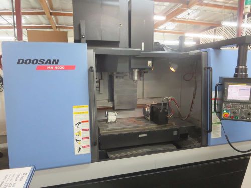 Doosan mv-4020 vertical machining center w/ 4th axis rotary table for sale