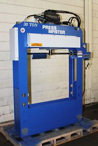 30 ton 12&#034; strk pressmaster hfp-30/xwmwh h-frame hydraulic press, powered movabl for sale
