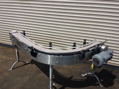 4.5” x 3&#039; long ss bottle conveyor with 90 degree curve, table top conveying for sale
