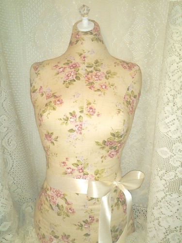 Boutique dress form bust craft booth display wholesale Cream floral shabby decor