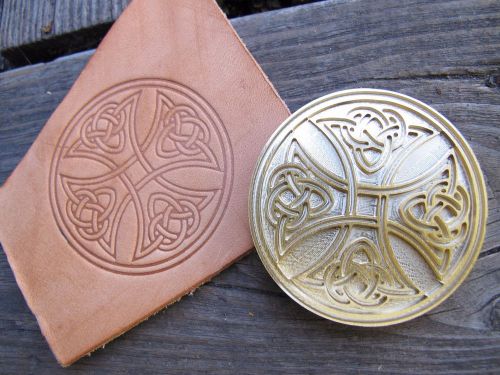 Brass celtic cross bookbinding letterpress tool stamp leather embossing die for sale