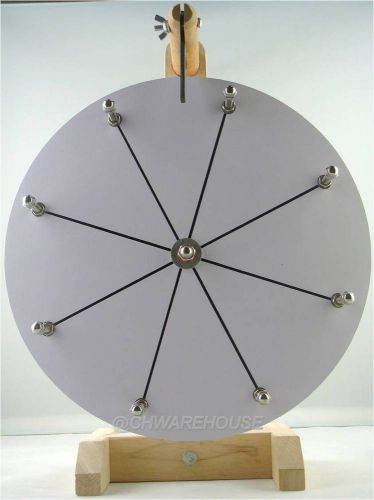 12&#034;YDL® Tabletop White Dry Erase Fortune Prize Wheel 8 Slots Wood Stand Spinning