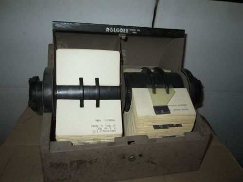 Large Double  Vintage Rotary Metal Rolodex Card File model  USED normal wear