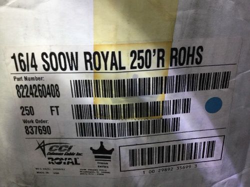 250’ 16/4 SOOW Royal Coleman Cable 8224260408 Flexible Wire Cable