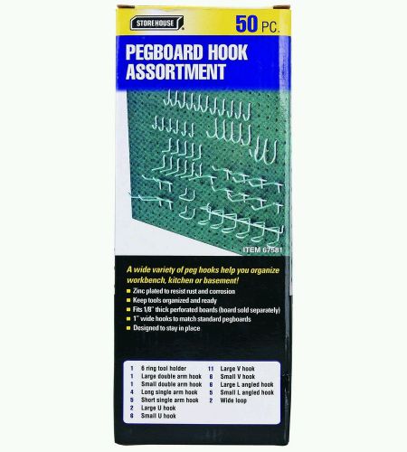 Storehouse 50 PC peg board ASSORTED HOOKS