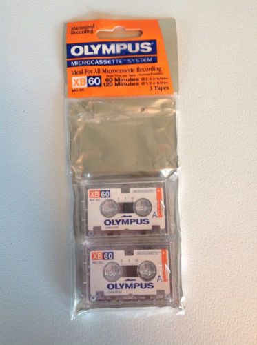 Olympus XB60 Blank Microcassette Recording Tapes Pack of 2