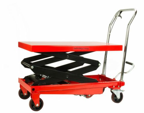 770 LB Hydraulic Work Table Lift Moveable Push Garage Shop Cart Raises up to 51&#034;