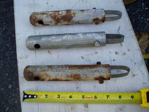 Set of 3 scaffolding coupling pins, 1 5/16&#034; o.d., w/ spring retainers for sale