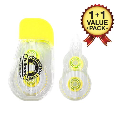 Fullmark Model G Refillable Correction Tape Yellow-1+1 Pack (0.2&#034; x 394 Inches)