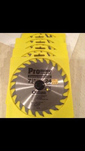 Lot of 5 oldham 7-1/4&#034; carbide combination circular saw blade, 24 teeth for sale