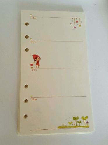 A6 planner refill - weekly agenda / binder inserts - undated for sale