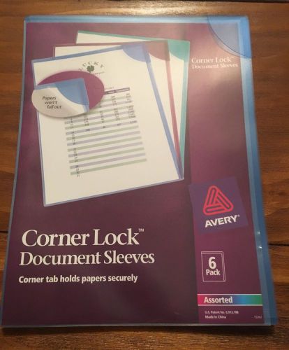 New avery corner lock document sleeve 6 pack for sale