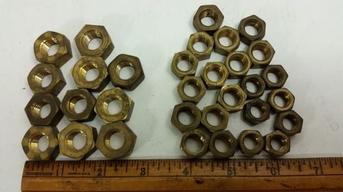 Brass hex nuts 1/2&#034; - 13  &amp; 3/8&#034;- 18 qty     2 sizes for sale