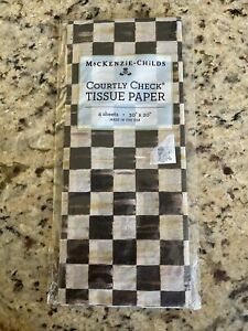 Mackenzie Childs courtly check tissue paper 4 sheets new Decoupage ready