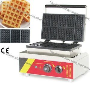 Commercial Nonstick Electric Mini Square Belgian Waffle Maker Baker Machine Iron