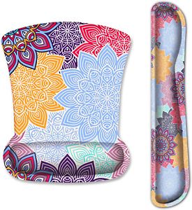 EkuaBot Abstract Flower Keyboard Wrist Rest Pad &amp; Mouse Wrist Rest Support Pads
