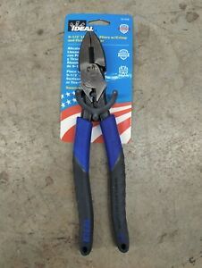 Ideal 30-3430 9-1/2&#034; Lineman Pliers w/ Cutter &amp; Fish Tape Pulling USA New