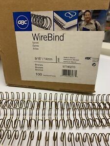 9/16” Twin Loop - GBC WireBind Binding Spines-100pc/Box -open box—63 left Bronz