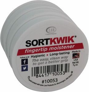 LEE 10053 Sortkwik Fingertip Moisteners, 3/8 oz, Pink (Pack of 3) 1.5 x 2 x 2 in
