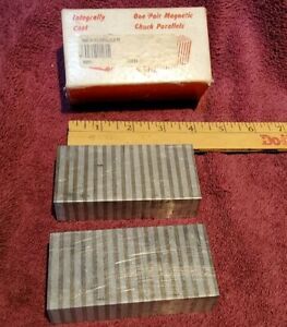 Magnetic chuck parallel pair 1x2x4&#034; precision setup on magnetic chuck NG491