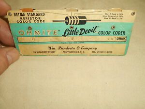 OHMITE Little Devil Resistor Color Guide 1953 Wm. Dandretta &amp; Co. Providence RI