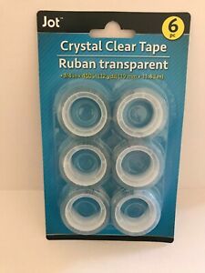 NEW Sealed 6 Rolls of Dispenser Crystal ClearTape 3/4&#034; x 450&#034;