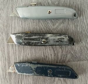 Utility knife set Stanley etc 3 Knives with blades