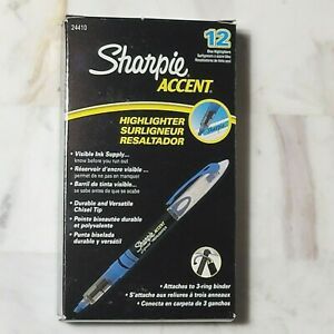 NEW Sharpie Accent Highlighter Blue Chisel Tip 24410 12/Bx