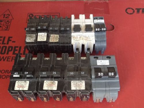10 CT LOT FPE/STAB-LOK CIRCUIT BREAKERS 2 POLE 240V FEDERAL PACIFIC
