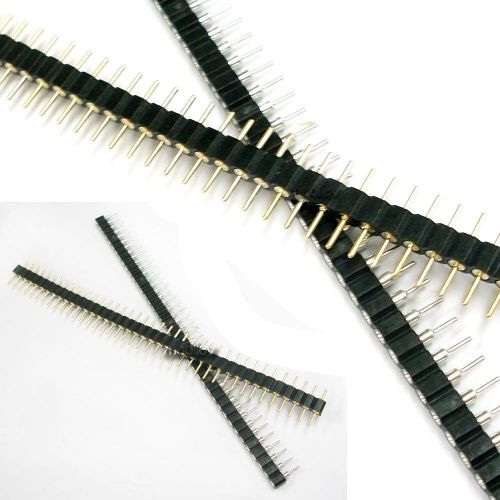 50pair male female black 40 pcb single row round pin 2.54mm pitch spacing header for sale