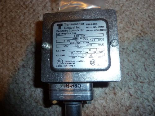 New Barksdale Pressure Switch, E1H-H90 3-90 PSI TYPE 4 .207-6.21 BAR