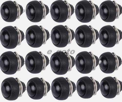20pcs black 12mm waterproof momentary push button switch mini round for sale
