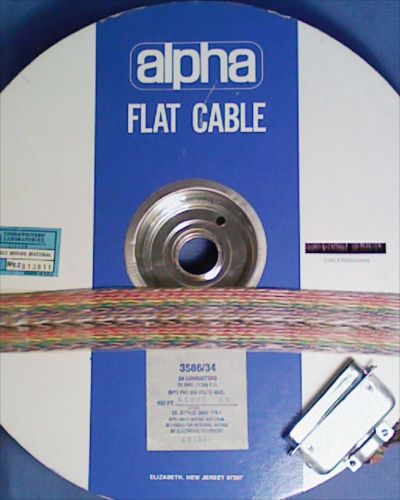 Alpha flat cable 3586/34, 34 conductors 26 awg (7/34) t.c., 2 x (44 feet) for sale