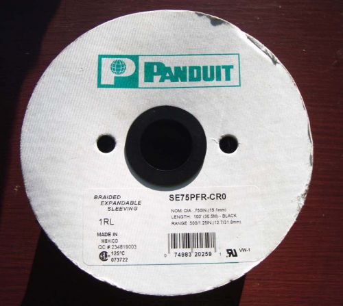 Panduit Braided Expandable Sleeving  SE75PFR-CRO, .75in. dia,  100ft.