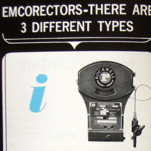 Vtg rockwell 1964 emcorector chart instruction manual calibration bk brochure ad for sale