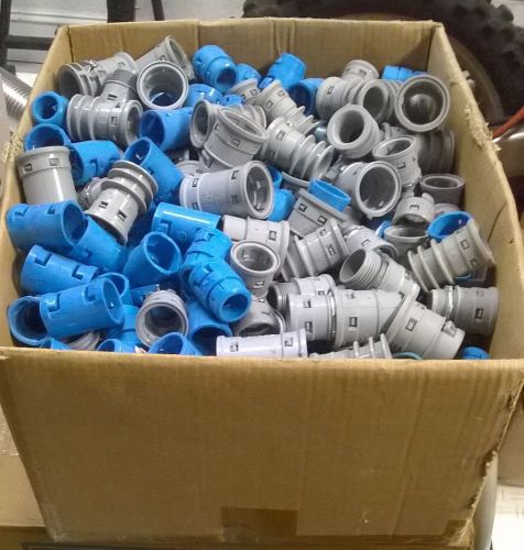 Box full of ENT (smurf) Fittings mixed 1/2, 3/4 &amp; 1&#034; adapters to EMT, couplings