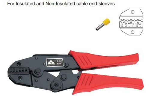 1 * insulated non-insulated ferrules ratchet plier crimper 0.5-4.0mm2 awg 20-12 for sale