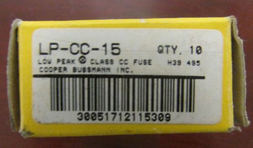Cooper bussman lp cc 15 low peak 15 amp yellow  fuse *price per each* for sale