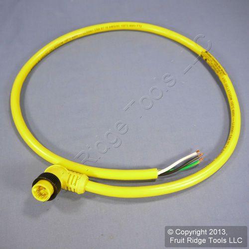 Woodhead 3&#039; quick disconnect 90° male pigtail 16/3 awg pvc cord 103003a01f030 for sale