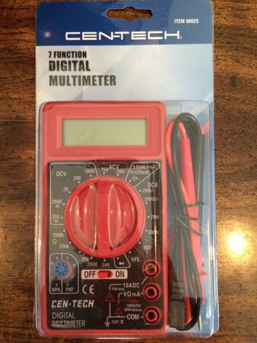 Digital Multimeter Cen-Tech 7 Function 69096 Electrical Test Meter NEW