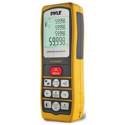 Pyle PLDM22 Handheld Laser Distance Meter with Backlit LCD Display (195ft)