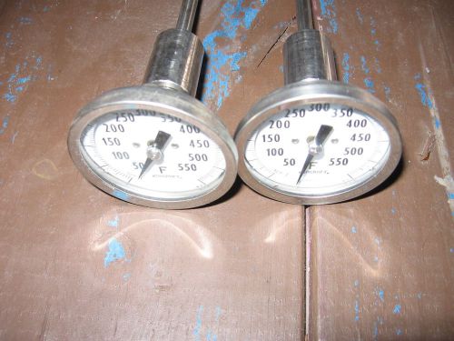 Lot of 2 ashcroft - 520ei60r 060 50/550f - industrial thermometer for sale