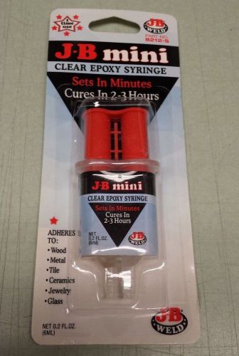 J-B Weld Mini Clear Epoxy Syringe One Time Use .2oz 8212-S *NEW* FREE SHIPPING