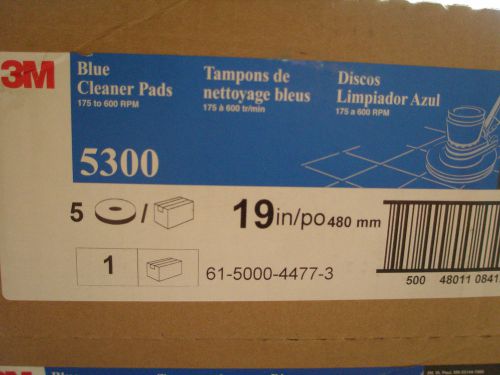 3M Blue 19 Inch Round Cleaner Pad 5300 Count 5 Low Speed 175-600 RPM