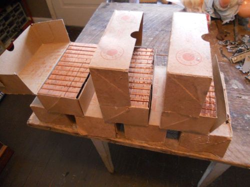 Lot of 7 boxes 16,800 Copper Clad Carton Closing Clincher Staples 1 1/4&#034; x 9/16&#034;