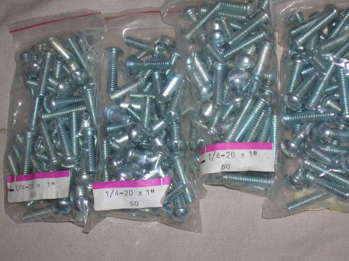 Huge lot of 100 pan head screws  bolt 1/4 - 20 x  1 1/2 &#034; steel new for sale