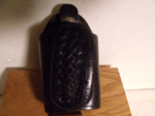 Duty belt key silencer basket weave leather holster by safety speed for sale